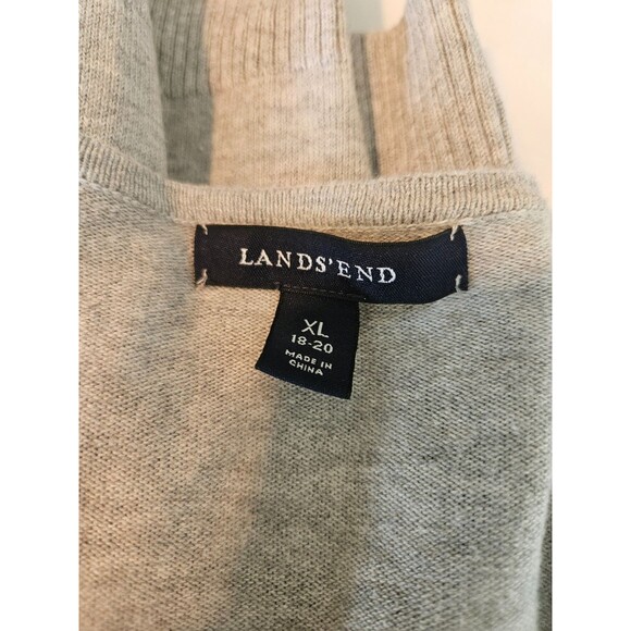 Lands'‎ End Women's XL 18-20 Gray Cardigan Button Up Long Sleeve Sweater - Picture 4 of 6